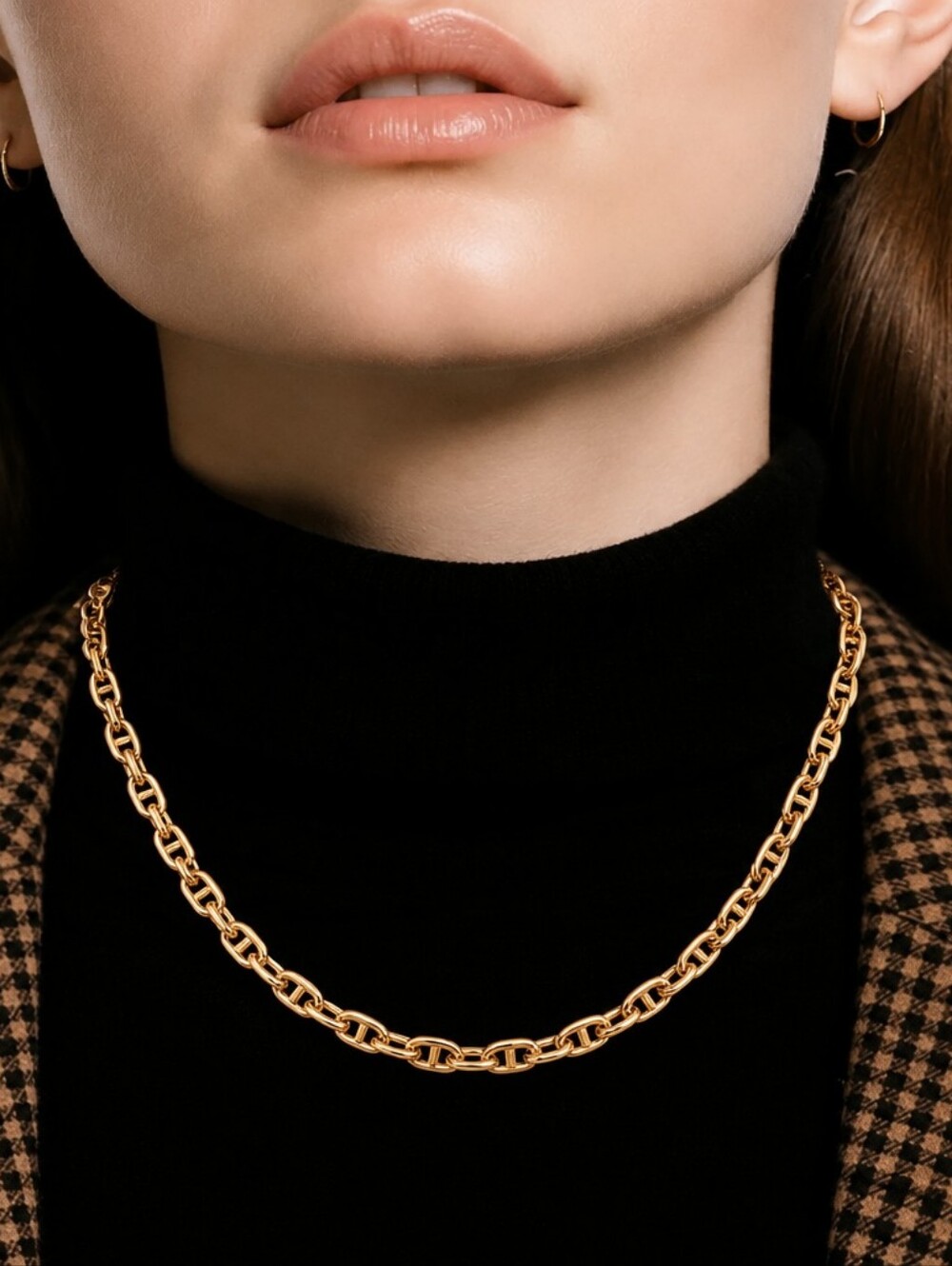 Mayamar Gold Sculpted Marine Link Collar Necklace